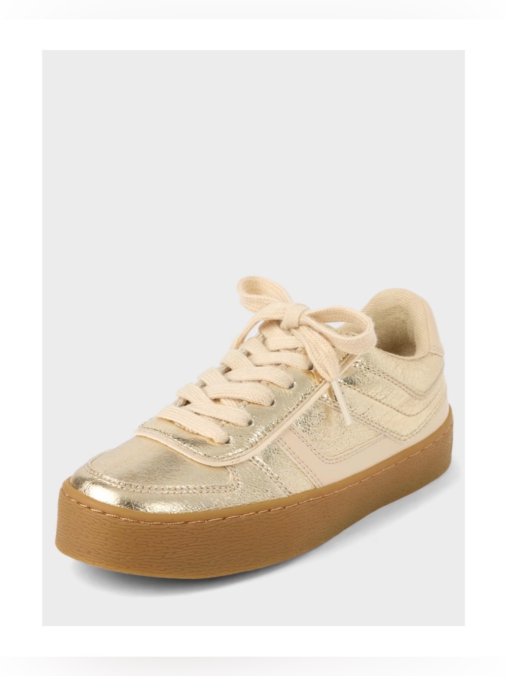 Girls Metallic Platform Low Top Sneakers - Metallic